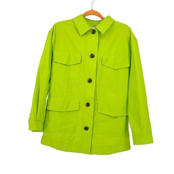 Topshop NWT Neon Green Shacket Size 4 - Picture 1 of 6